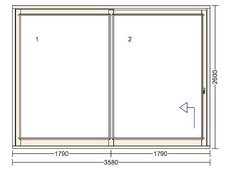 HS portal схема А 2600х3580 Профиль IV68, Дерево Меранти