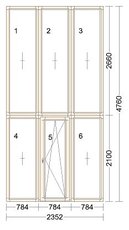 Фасадное остекление с балконной дверью из профиля IV 68. Cocна