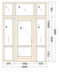Входная дверь со стеклопакетом. Профиль IV68. Меранти.