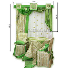 Шторы для кухни "Пуговка"