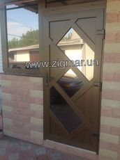 Пластиковые двери темный дуб