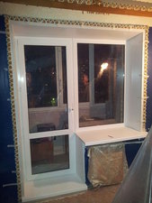 монтаж откосов с сохранением декоративной штукатурки. &mdash; 