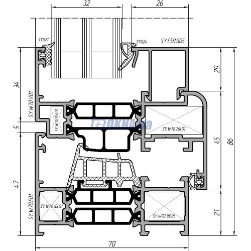 Профильная система Solur SY.W70 Solur SY.W70