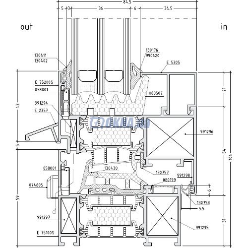 Профильная система ETEM E75 ETEM E75