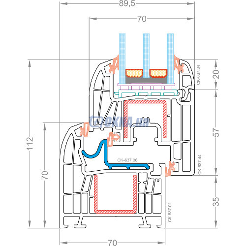 Профильная система CKM Extrusion TITANIUM TITANIUM Design Classic CKM Extrusion TITANIUM TITANIUM Design Classic