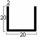 П-образный профиль 20х20х20
